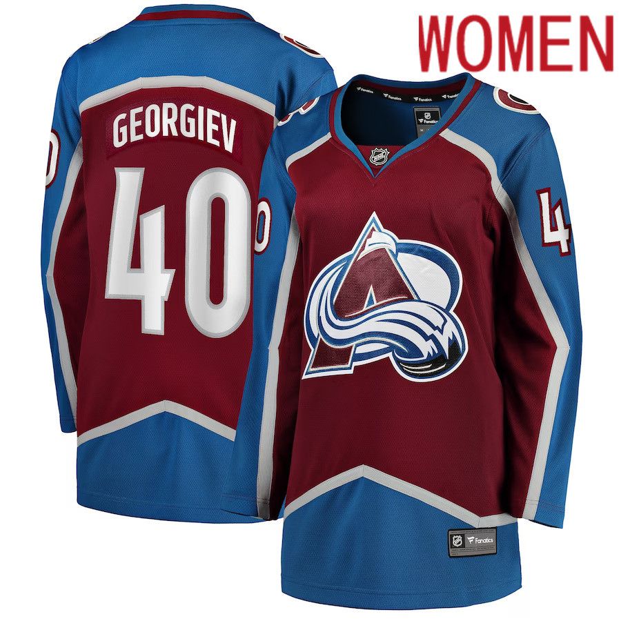 Women Colorado Avalanche #40 Alexandar Georgiev Fanatics Branded Burgundy Home Breakaway Player NHL Jersey